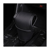 BELOMI Car Gear Shift Knob Cover, Automotive Breathable Leather Gear Shift Stick Cover Protector and Decoration Trim, Vehicles Interior Accessories Universal for SUV, Truck, RV (Black)